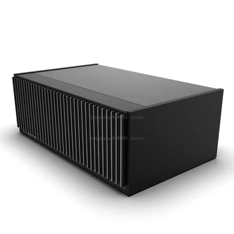 QUAD405 Black All Aluminum Chassis, Power Amp Box DIY Amplifier Case Shell Enclosure 336×128×214mm for HiFi Audio Projects