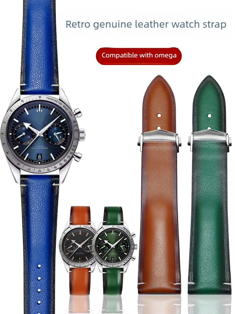Leather Watch Strap for Omega Speedmaster Series 332.12.41 Darth Vader 3November Dark Side Watch Chain