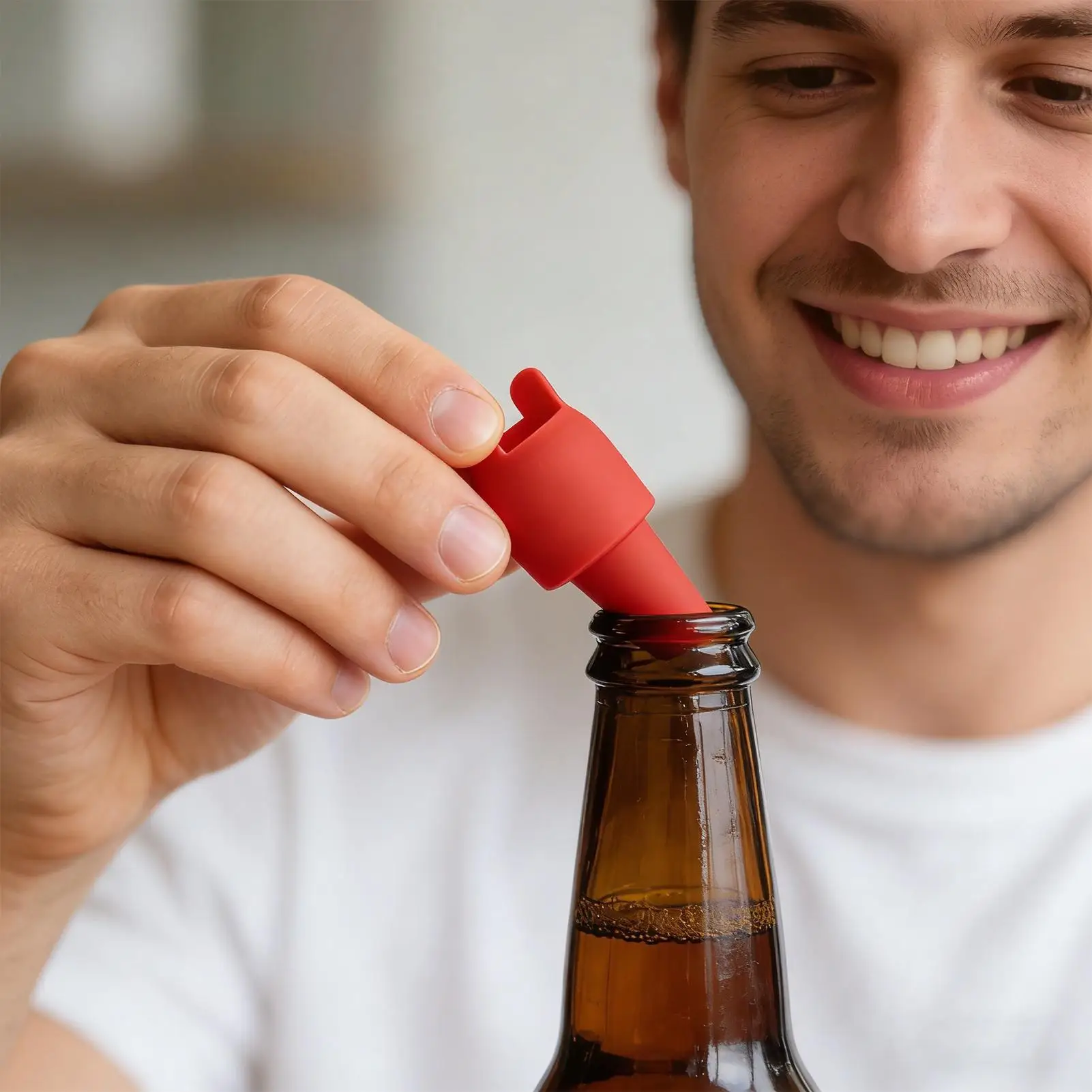 Wine Bottle Stopper Airtight Heat Resistant Reusable Preserver Silicone Bottle Stopper For Champagne Kitchen Bar Christmas