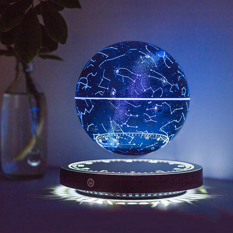 Multiple Color Desk Lamp Romantic Magnetic Levitating Clock Base Constellation World Map Lamp Floating Starry Light