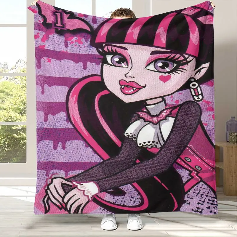 3D Draculaura Monster High Cartoon Doll Soft Flannel Blanket,Cozy Blanket for Bed,Sofa,Living Room,Picnic,Camping,Home Decor