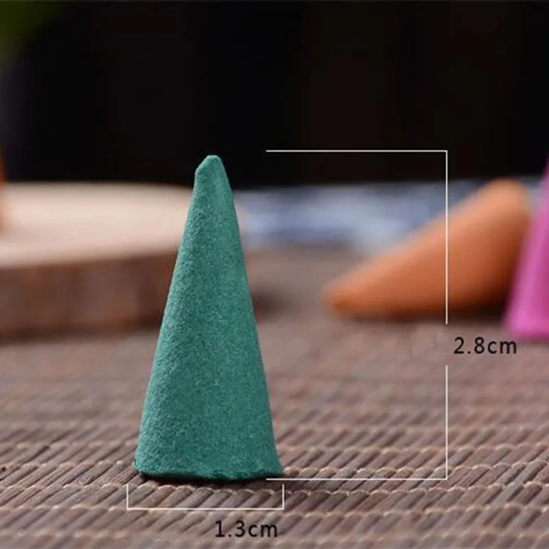 FY 60Pcs Natural Incense Cones Lavender Sandalwood Jasmine Scented Incense Cone Yoga Meditation Home Decorations Aromatherapy