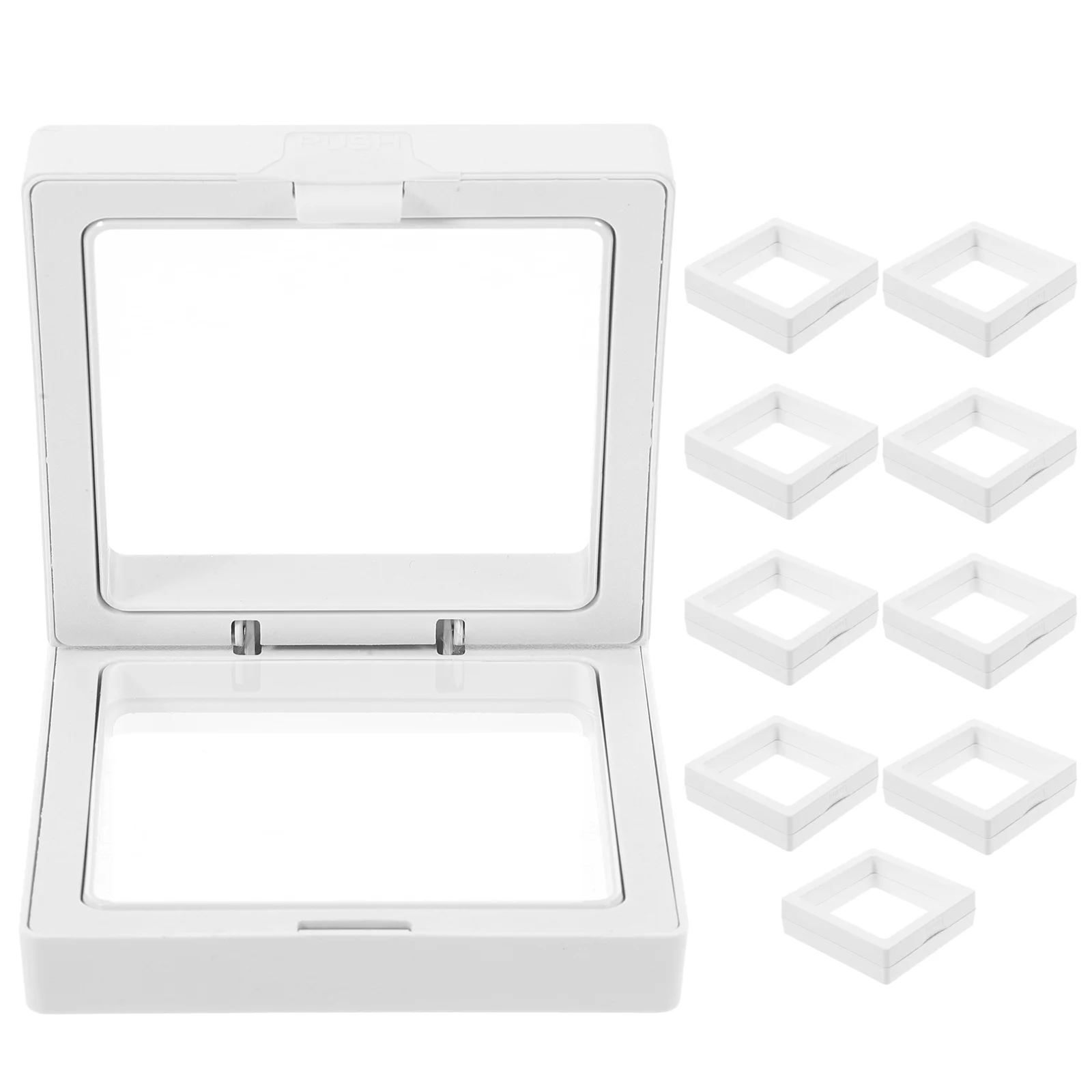 10 Pcs Display Case Jewelry Box Stand Necklace Organizer Ring Earrings Rack Floating White Travel