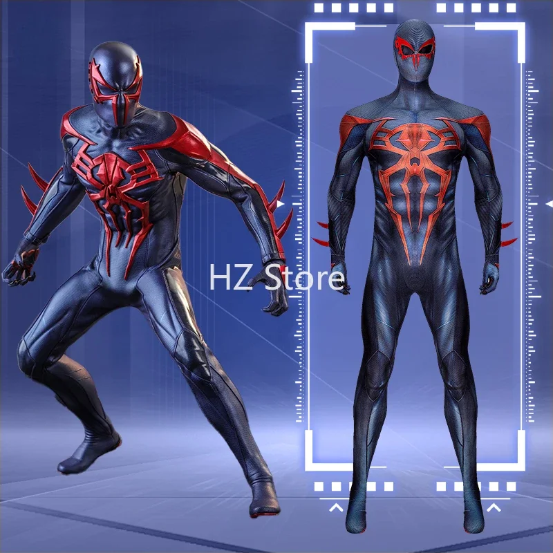 

Костюм супергероя Marvel Spider-Man 2099, костюм для косплея на Хэллоуин, боди с маской для подарка на день рождения