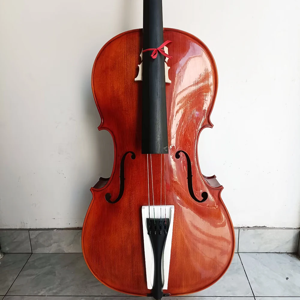 handmade Cello 7/8 size Natural Flamed maple solid wood Spruce top Panel cello professional Musical Instruments with bag bow