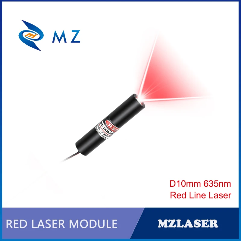 New Compact Red Line Laser Diode Module 635nm D10mm 50mW 100mW 3V 5V 12V 24V Industrial Grade for Woodworking Machinery