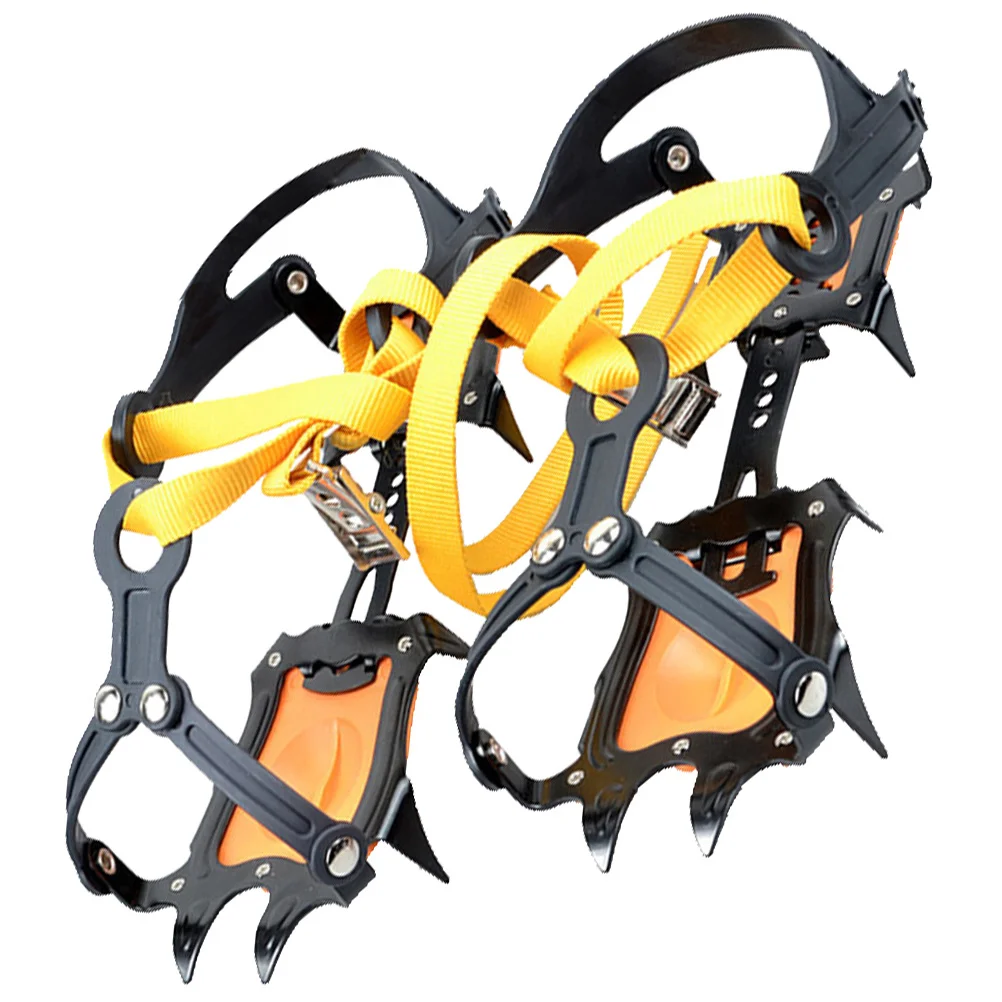 2pcs 10-Toothed Anti-Slip Ice Crampons Climbing Shoe Cover Portable Adjustable Cold Resistant Traction For Hiking Snow Trekking