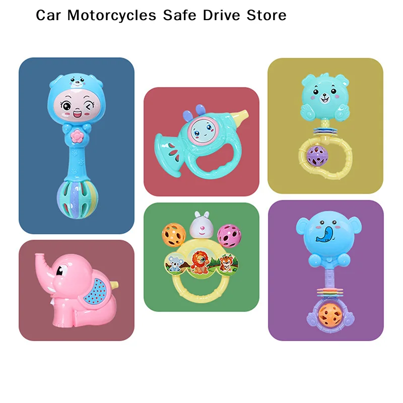 1/7PCS Baby Rattles Toys Set Infant Grab Shake Rattle Sensory Teether Baby Development Learning Music Toy Newborn Birthday Gift