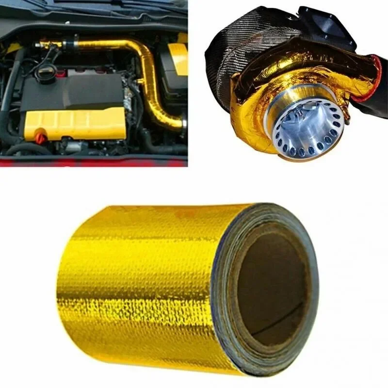 

Car Heat Shield Tape Sticker Air Intake Heat Insulation Shield Wrap Reflective Heat Barrier Self Adhesive Engine 120cmx5cm