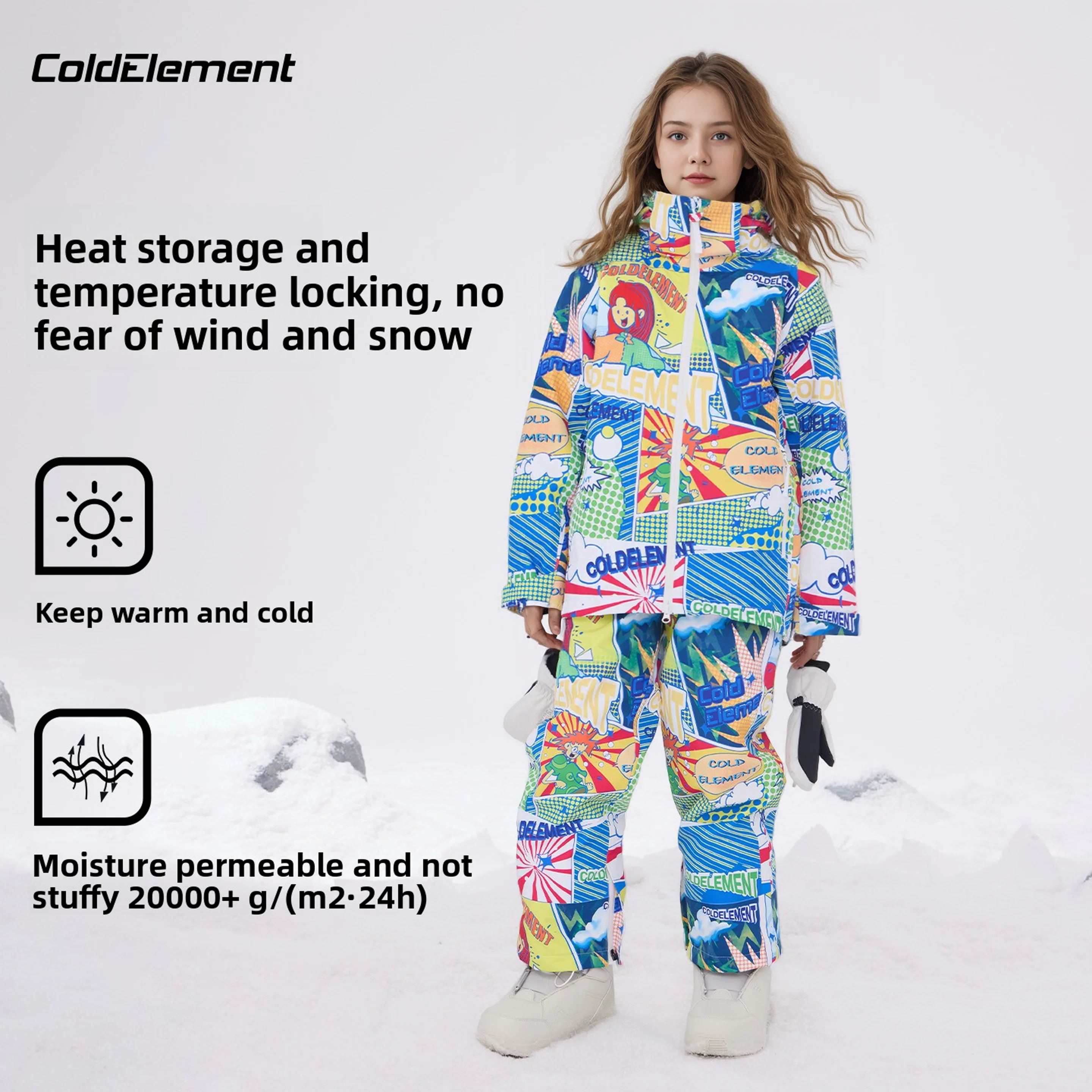 

Coldelement Kids Ski Suit Set - Insulated Waterproof & Windproof Ski Jacket And Pants For Superior Winter Protection & Comfort