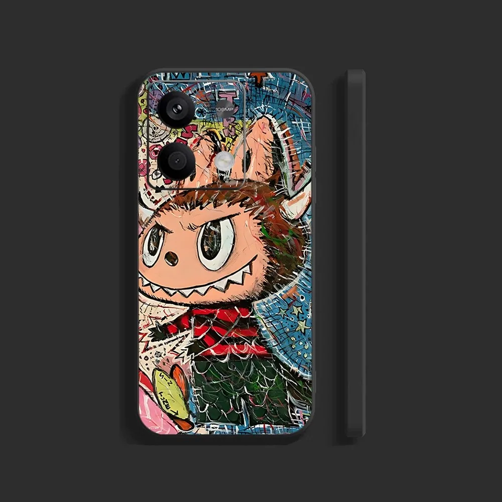 Cartoon L-LabubuS-D Phone Case For Xiaomi 11 Redmi Note 11 5G 8T 9A 9 10T Note8Pro Note9 12SUltra Black Case