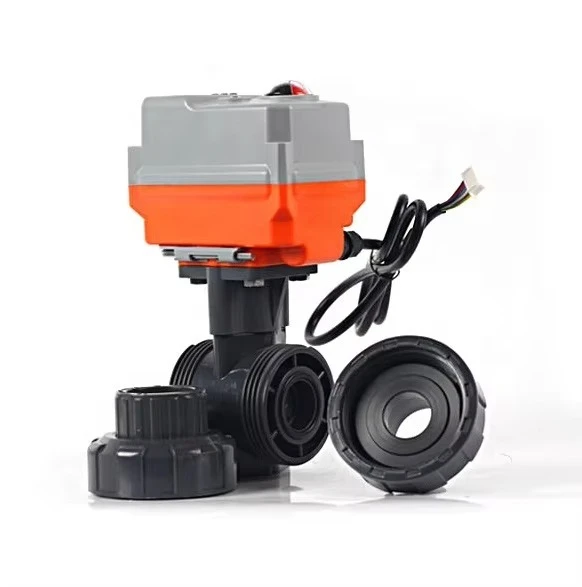 Válvula de esfera motorizada elétrica de união dupla, controlador de pvc, 12v, 220v, 2 vias, válvula de esfera motorizada, atuador elétrico de água para água