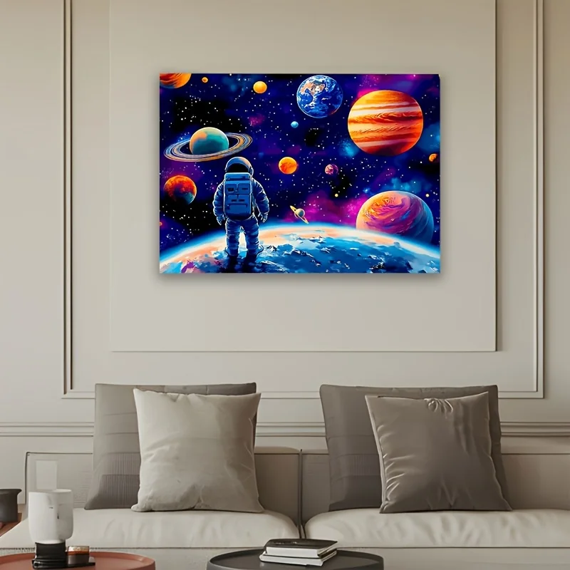 Astronaut and Space Planets + 