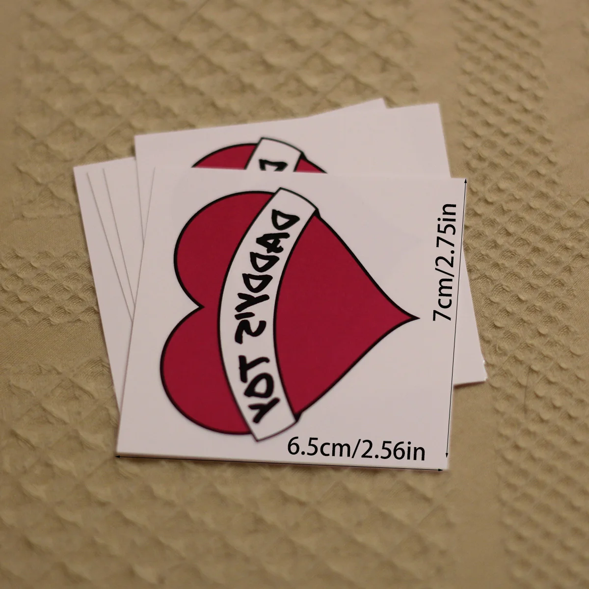 Red Heart Ribbon Text Temporary Tattoo Stickers, 5 Sheets Pack, 6.5x7cm Body Decor Decals