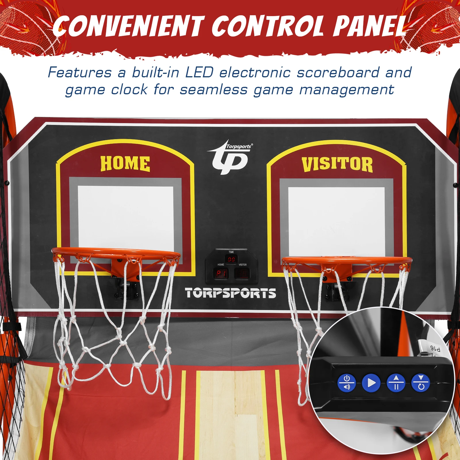Dual Basketball Shooting Machine Quickly Assembled Shooting Game Machine Two-player Game Indoor Basketball Rack for Easy Storage