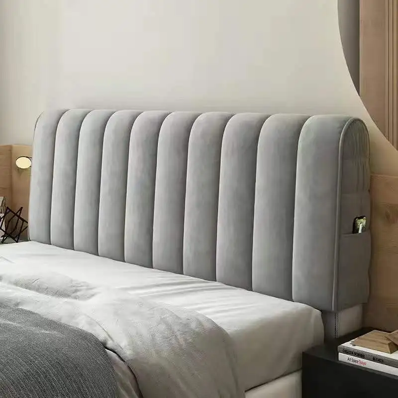 Soft Thicken Velvet Quilted Headboard Cover All-inclusive Bed Back Protector Cover Short Plush Quilting Head Cover