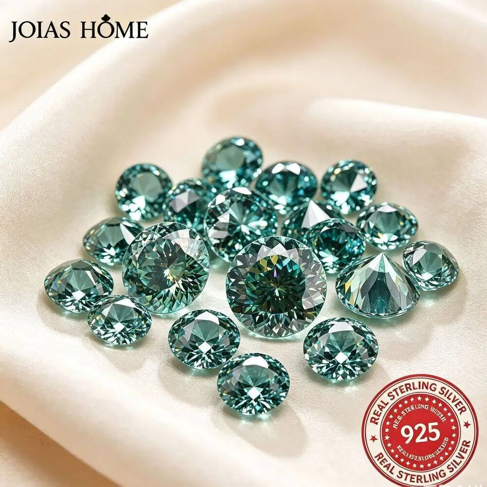 JH 100 Faceted Cut Darkgreen Moissanite Diamond Moissanita Loose Gemstone Passed Diamond Tester VVS1 with GRA Report