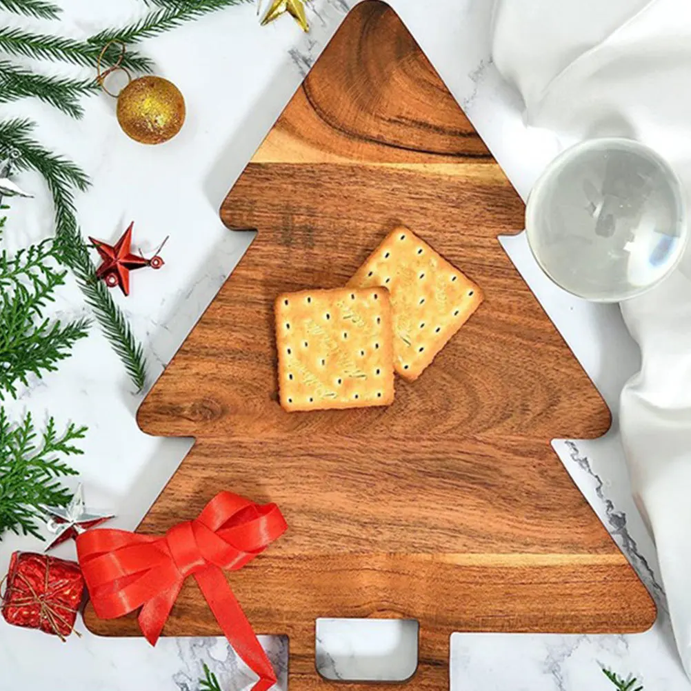 

Christmas Tree Shaped Wooden Cutting Board Multi-Purpose Kitchen Bread Cheese Charcuterie Board Pizza Dessert Serving Tray