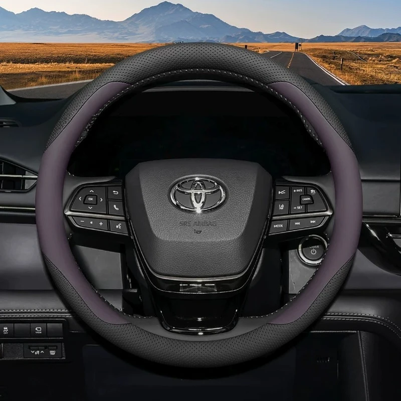 Leather Car Steering Wheel Cover for Toyota Sienna 2021 - 2025 2026 2027 Interior Protective Accessories