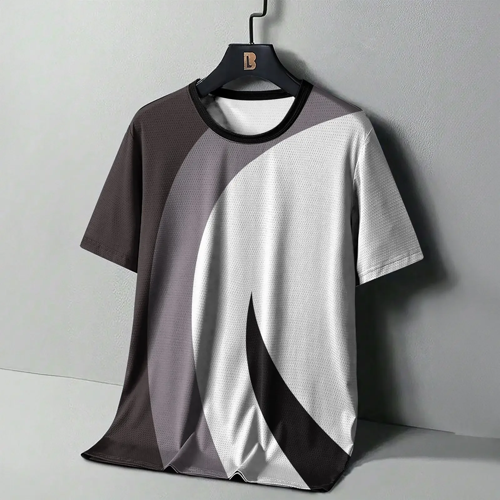 الصيف الرجال تي شيرت الشارع الرياضة اللياقة البدنية الملابس عارضة قصيرة الأكمام طباعة التجفيف السريع الملابس في الهواء الطلق قميص رياضي تي شيرت #2