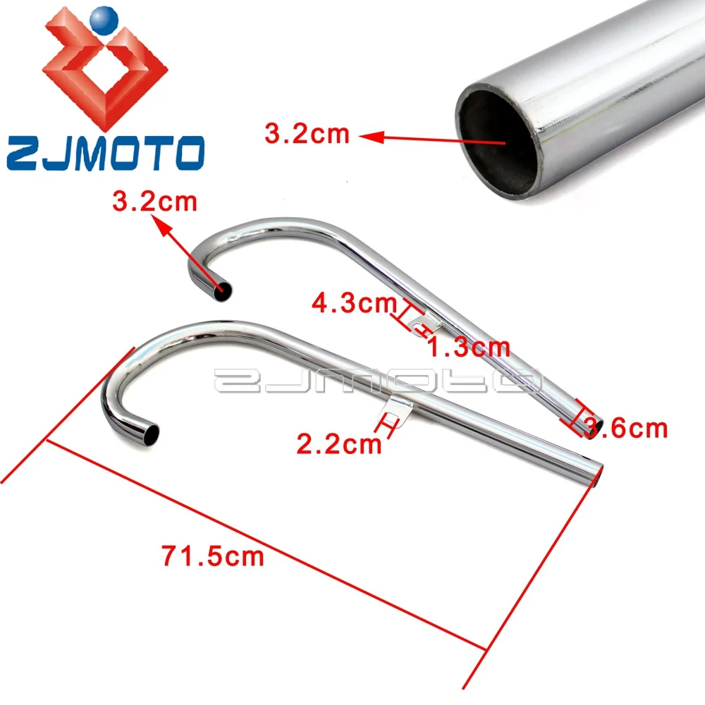 24HP 32HP Motorcycle Muffler Exhaust Pipes Cafe Racer Complete System Silencer For BMW M72 K750 KS750 R12 R71 Ural Side Car R75