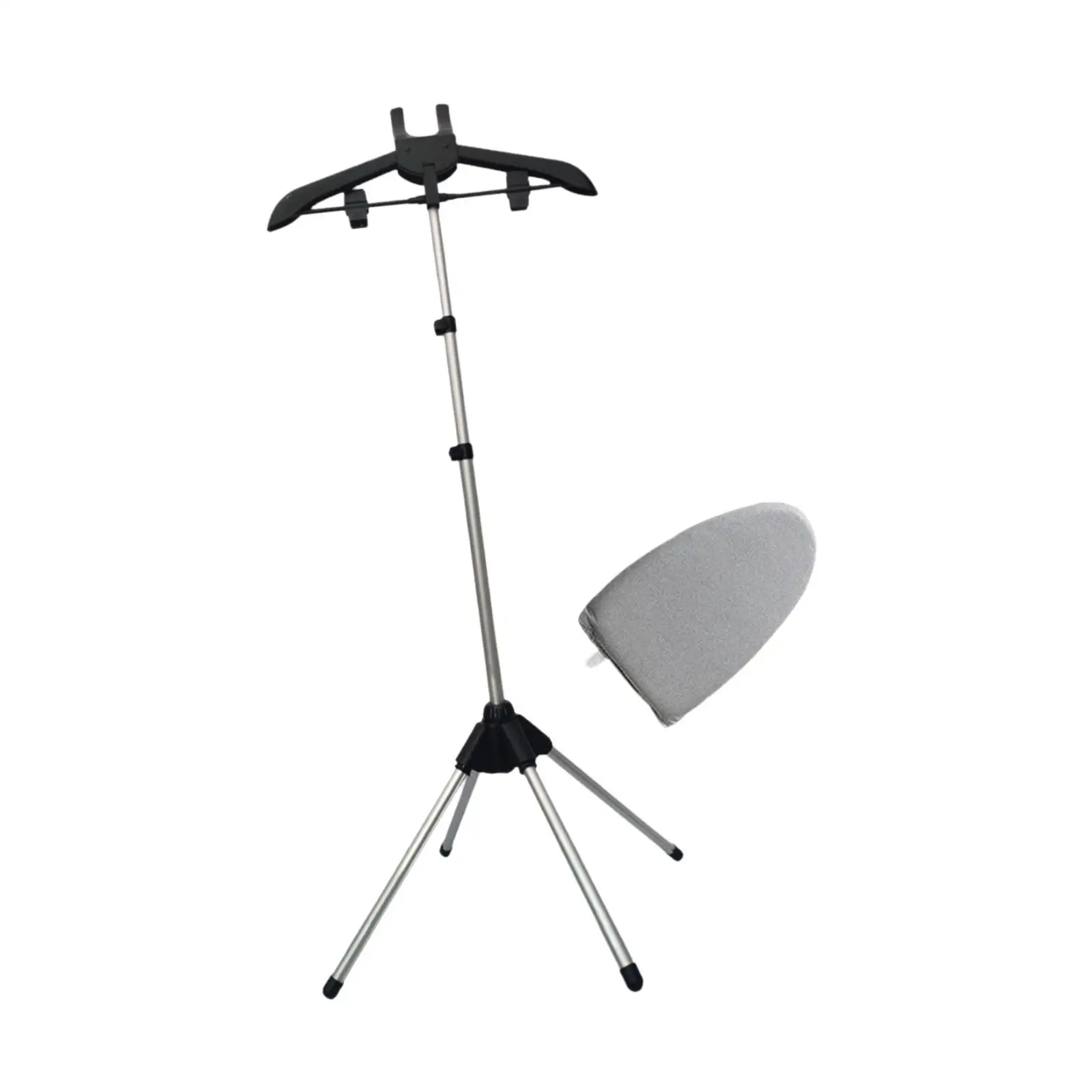 Adjustable Metal Steamer Pole Stand with Clothes Clamp and Clips for Handheld Garment Steamer Ironing Rack
