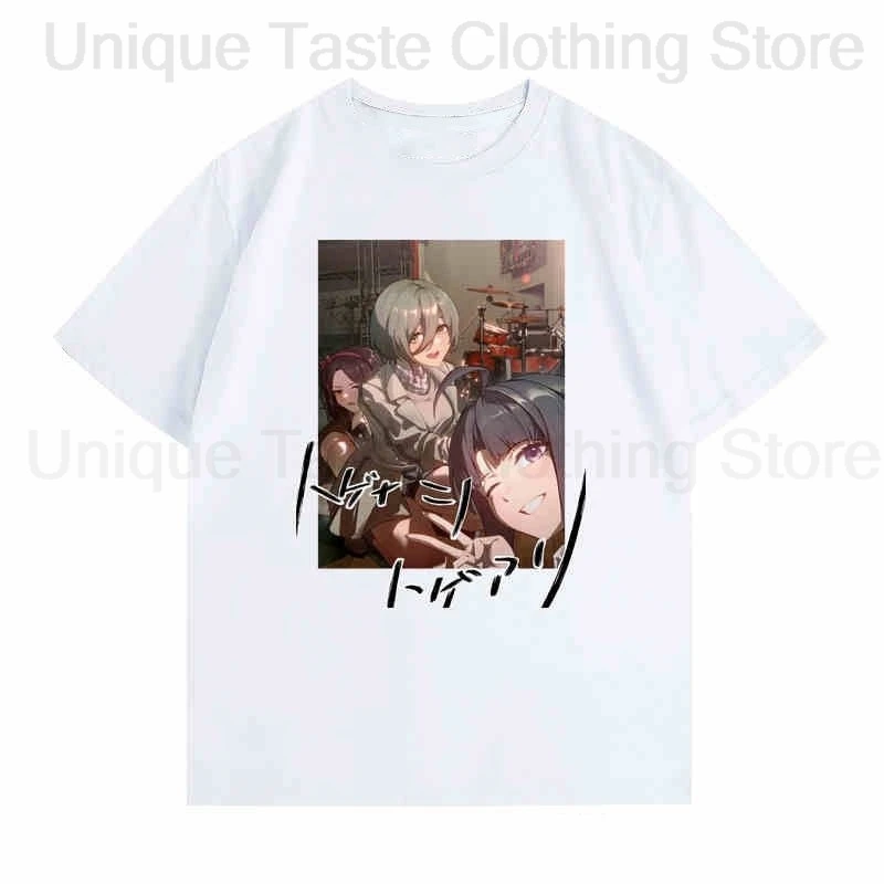 Anime MÄDCHEN BAND CRY T Hemd Rupa ISERI NINA KAWARAGI MOMOKA Cartoon Print T-shirt Mode Männer Frauen Baumwolle Kurzarm T Top