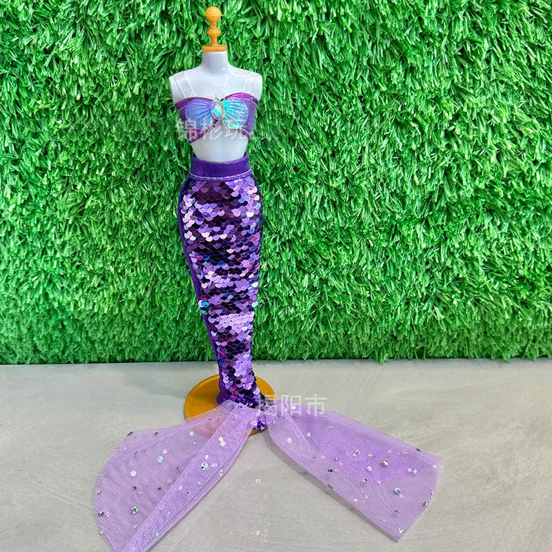 Vêtements de poupée de supermodèle FR 30cm, jolie robe sirène à paillettes, robe en queue de poisson, gilet + jupe, ensemble de poupée de princesse à la mode 1/6