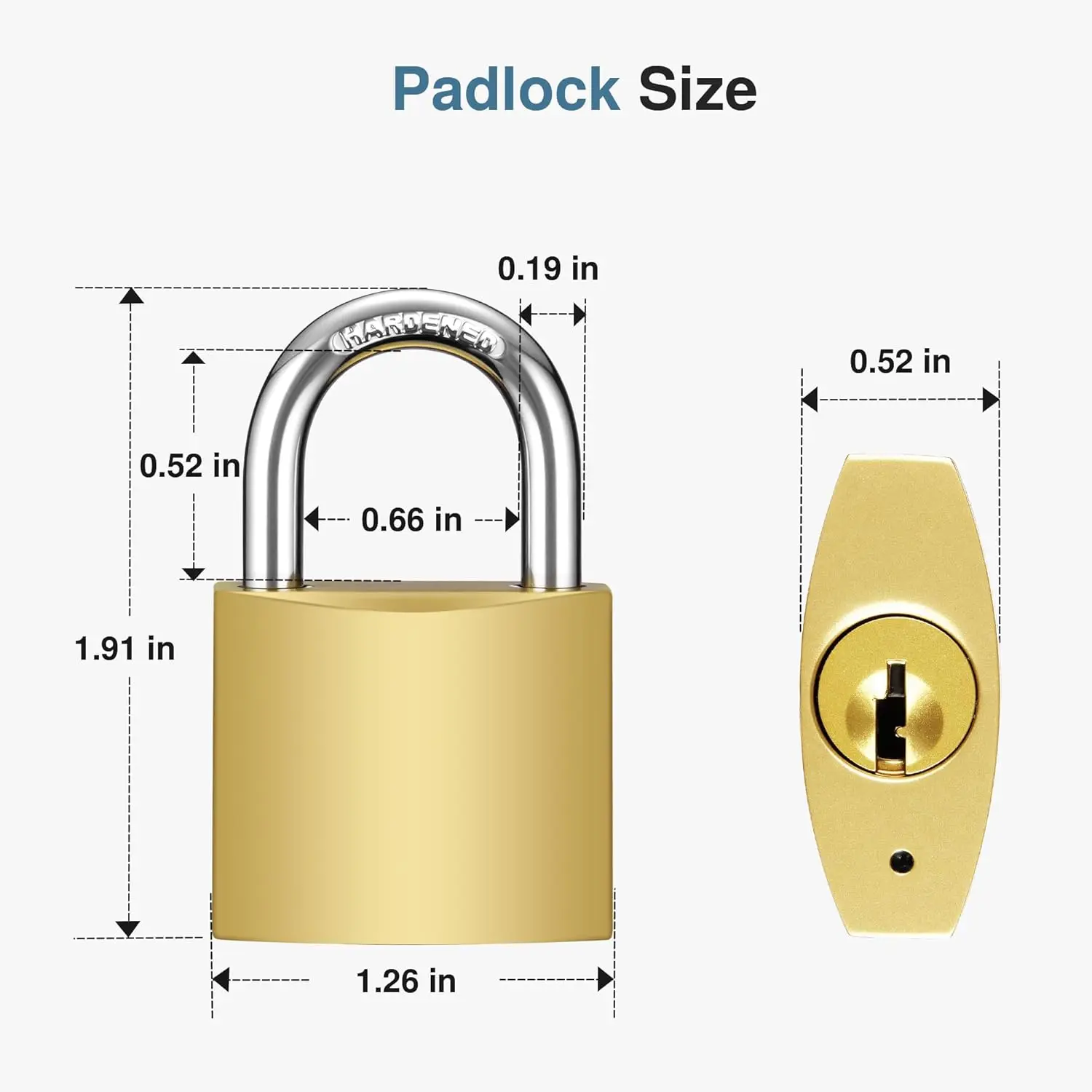 Golden Heavy-Duty Keyed Padlocks with Keys - 33mm Large Locks, Secure Locker Locks for Backpacks, Luggage, School Gym Lockers image 5