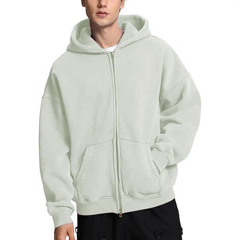 هوديي من الصوف بسحاب كامل للرجال