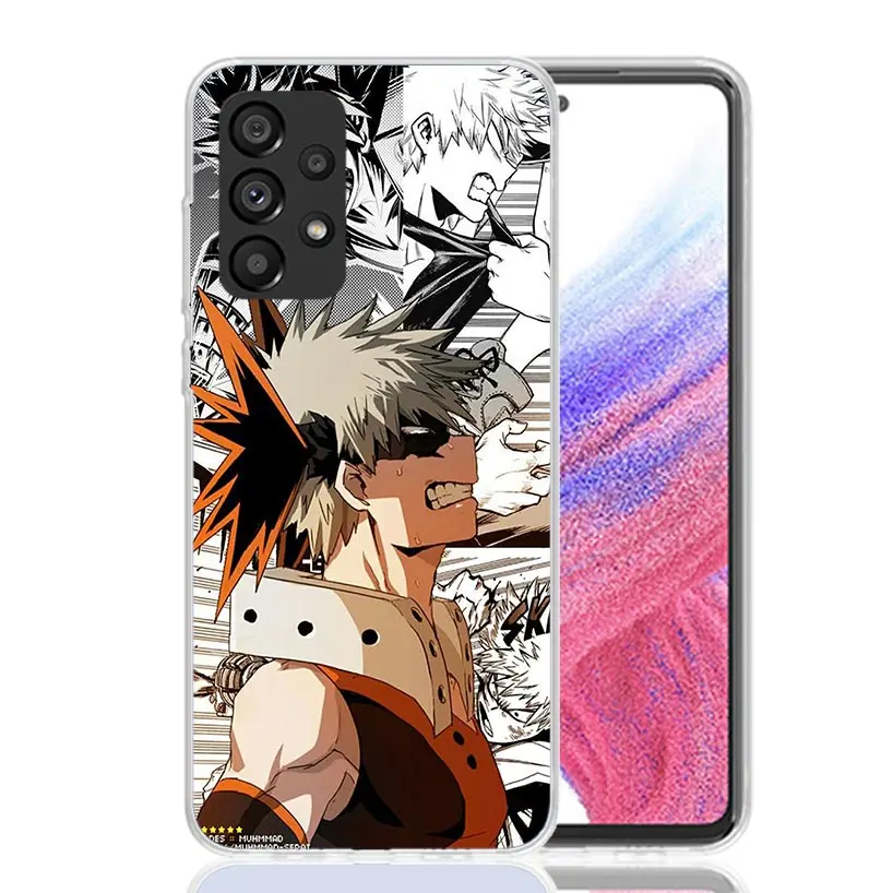 My Hero MHA Bakugou Katsuki Phone Case For Samsung Galaxy A14 A15 A13 A12 A54 A55 A53 A52 A04S A24 A25 A23 A22 A34 A35 A33 A32 A