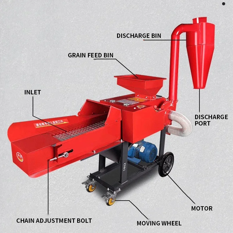 เครื่องตัดหญ้าในครัวเรือนการเพาะพันธุ์วัวและแกะด้วยรูปแบบใหม่ของการสับและนวดหญ้าเครื่องบดข้าวโพดฟางแห้งและเปียก