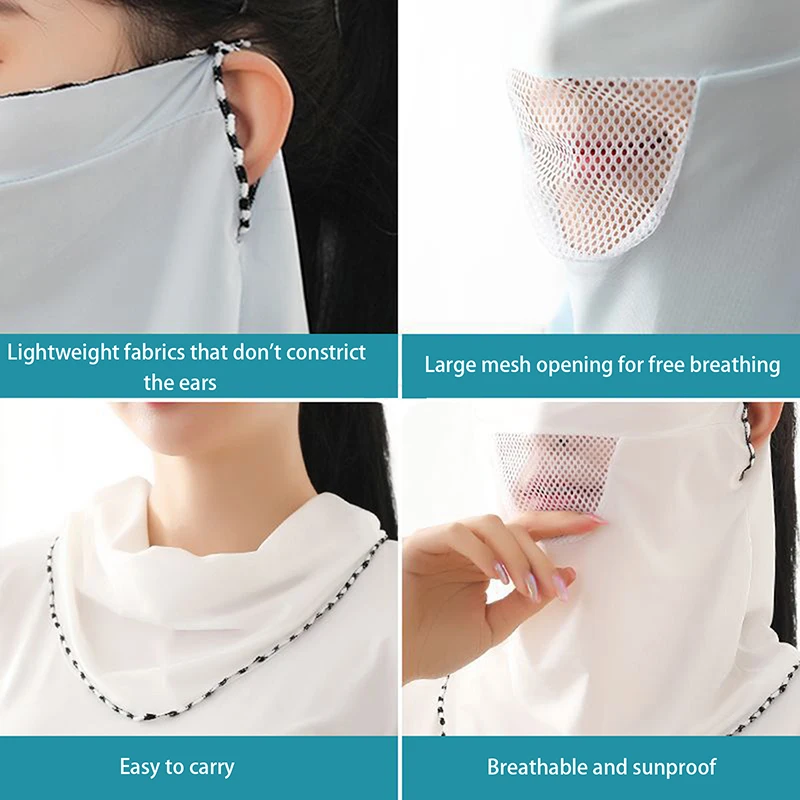 Unisex UV Protection Outdoor Neck Wrap Cover Sports Sun Proof Bib Ice Silk Mask Face Cover Neck Wrap Cover Sunscreen Face Scarf