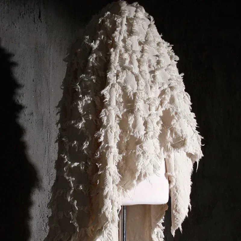 

Plaid Fringe Jacquard Creative Dress Top Clothing Designer Fabric Wholesale Cloth Per Meter for Sewing Diy Material