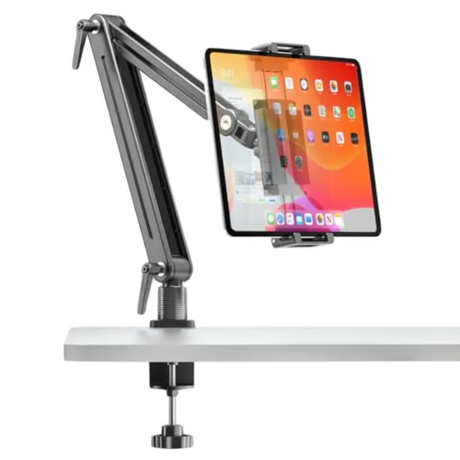 

Portable Monitor Stand Desk Holder for 12.9-18.5 inch Devices with Large Clamp 360 Rotating Base Tall Desk Arm Mount Strong Bea