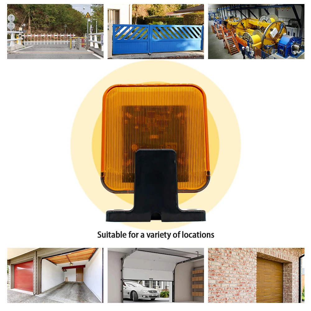 Orange AC/DC 12V-265V Security Protection Flashing Light Flashing For Garage Gate Door Light Alarm