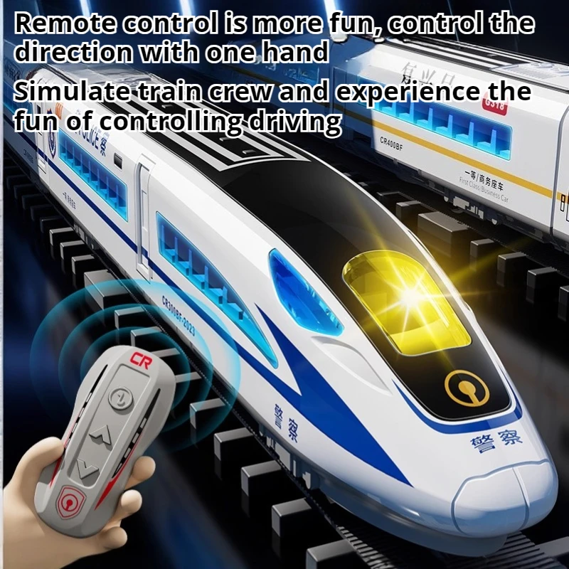 ของเล่นรถไฟไฟฟ้าความเร็วสูงรถไฟของเล่นรถไฟ Fuxing Harmony TRACK ของเล่นรถไฟรุ่น Voice Broadcast สวิทช์ประตูของเล่นเด็กของขวัญ