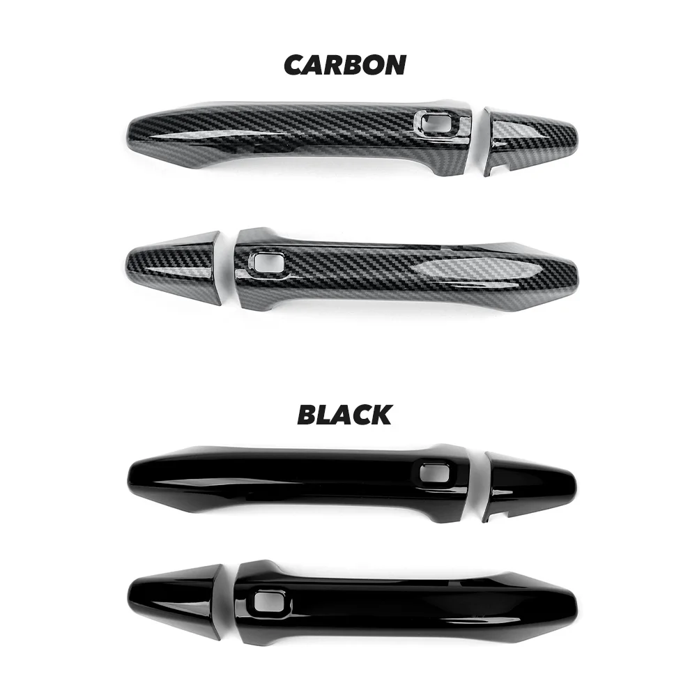 

For Kia K4 2024-2026 LHD ABS Carbon Fiber Black Door Handle Covers & Door Bowl Protector Car Exterior Styling Accessories