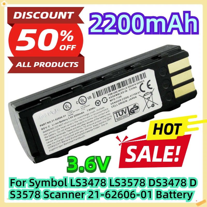 

For Symbol LS3478 LS3578 DS3478 DS3578 Scanner 21-62606-01 Battery