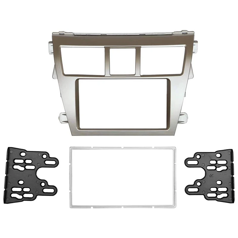 Double Din Fascia for Vios 2008 Belta Yaris Sedan Radio DVD Stereo Panel Dash Mounting Installation Trim Kit Frame Bezel