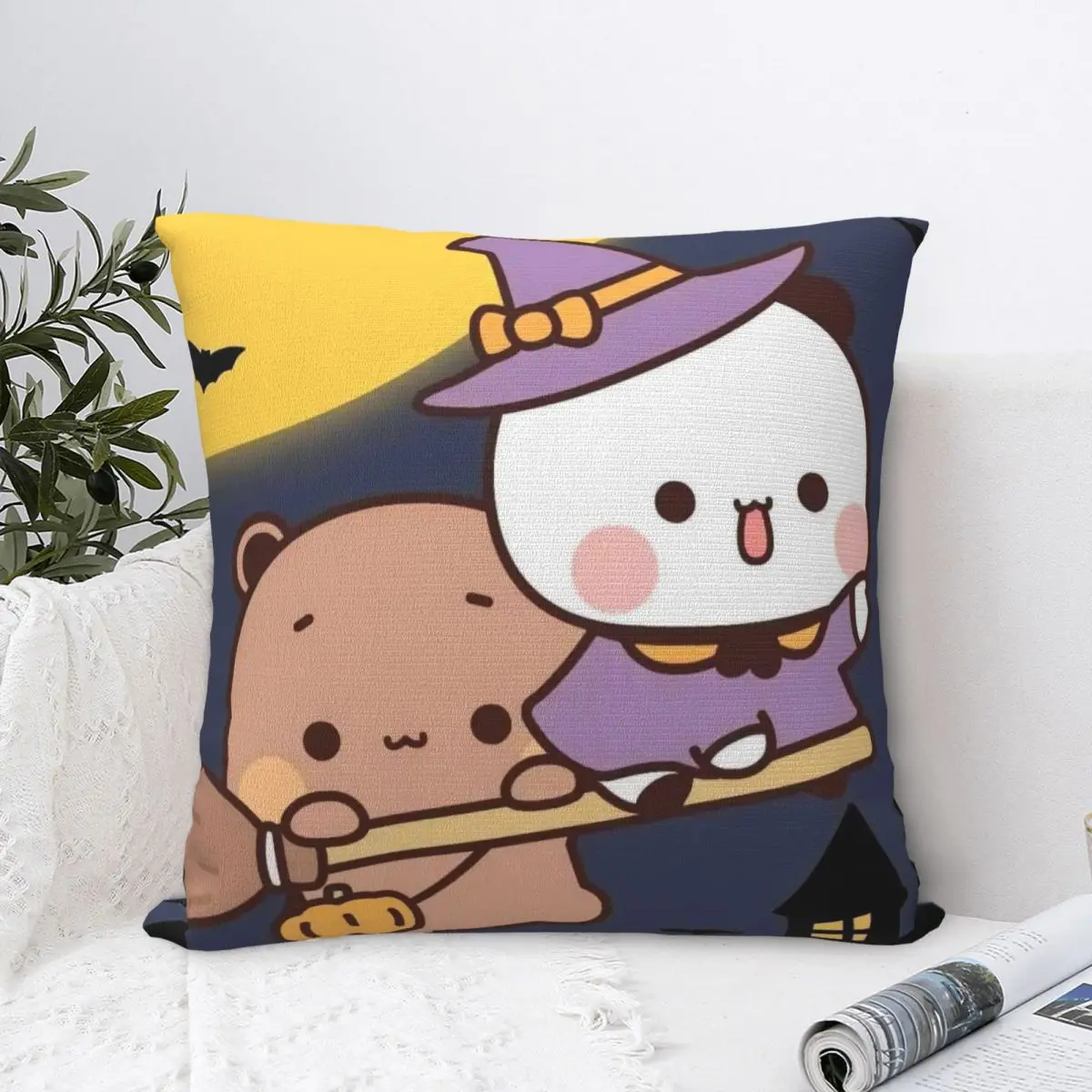 Bubu & Dudu Halloween Pillow Case Vintage Pillow Cover Soft Printed Cushion Cover Pillowcases For Chair Sofa Home Decoration