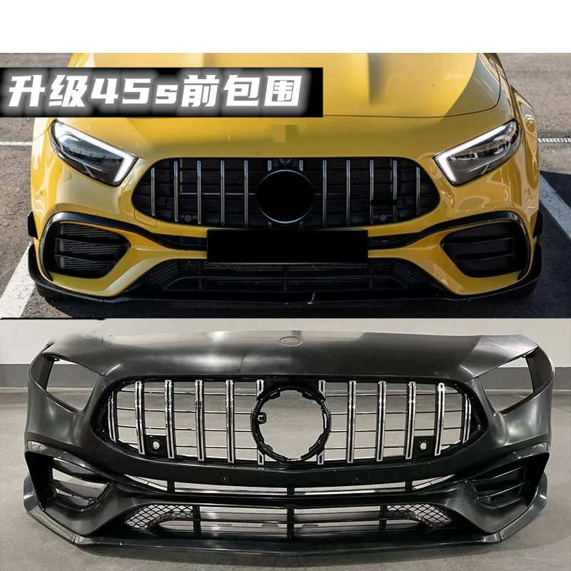 Front bumper Assembly for Mercedes Benz A-class A180 A200 A35 W177 modified Grille Wind kinfe Body kit surround Car Accessories