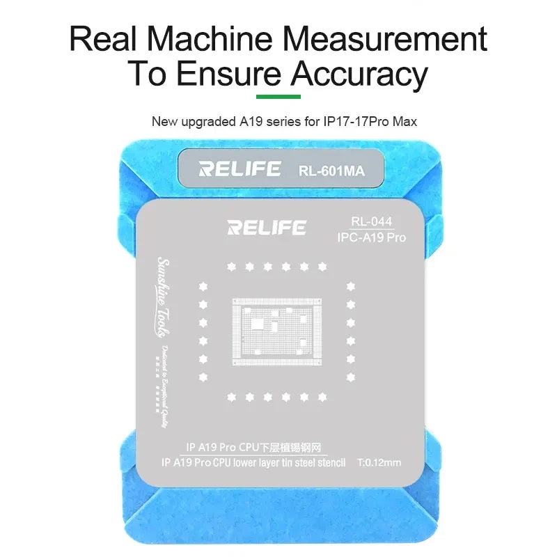 RELIFE RL-601MA A11-19 Pro CPU Chip BGA Stencil For iPhone 8~17 Pro Max Motherboard Repair Tin Template Soldering Steel Mesh
