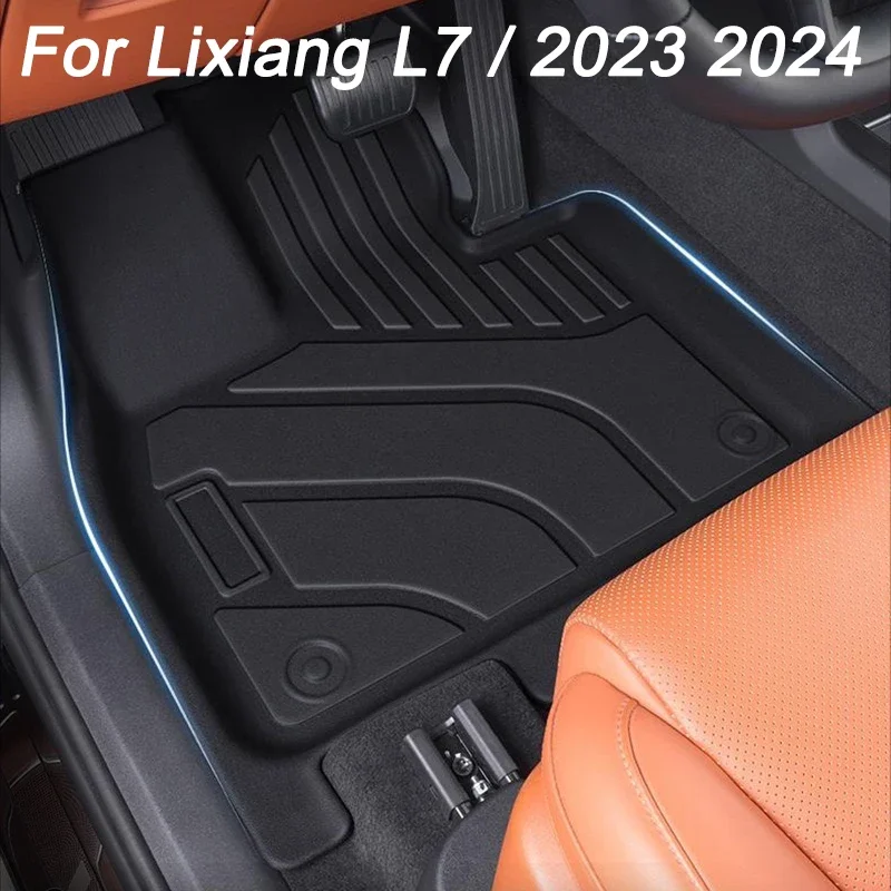 Wholesale Car Floor Mats for Lixiang L7 2023 2024 Waterproof Non-slip Foot Pad TPE Car Carpet Black Floor Liners