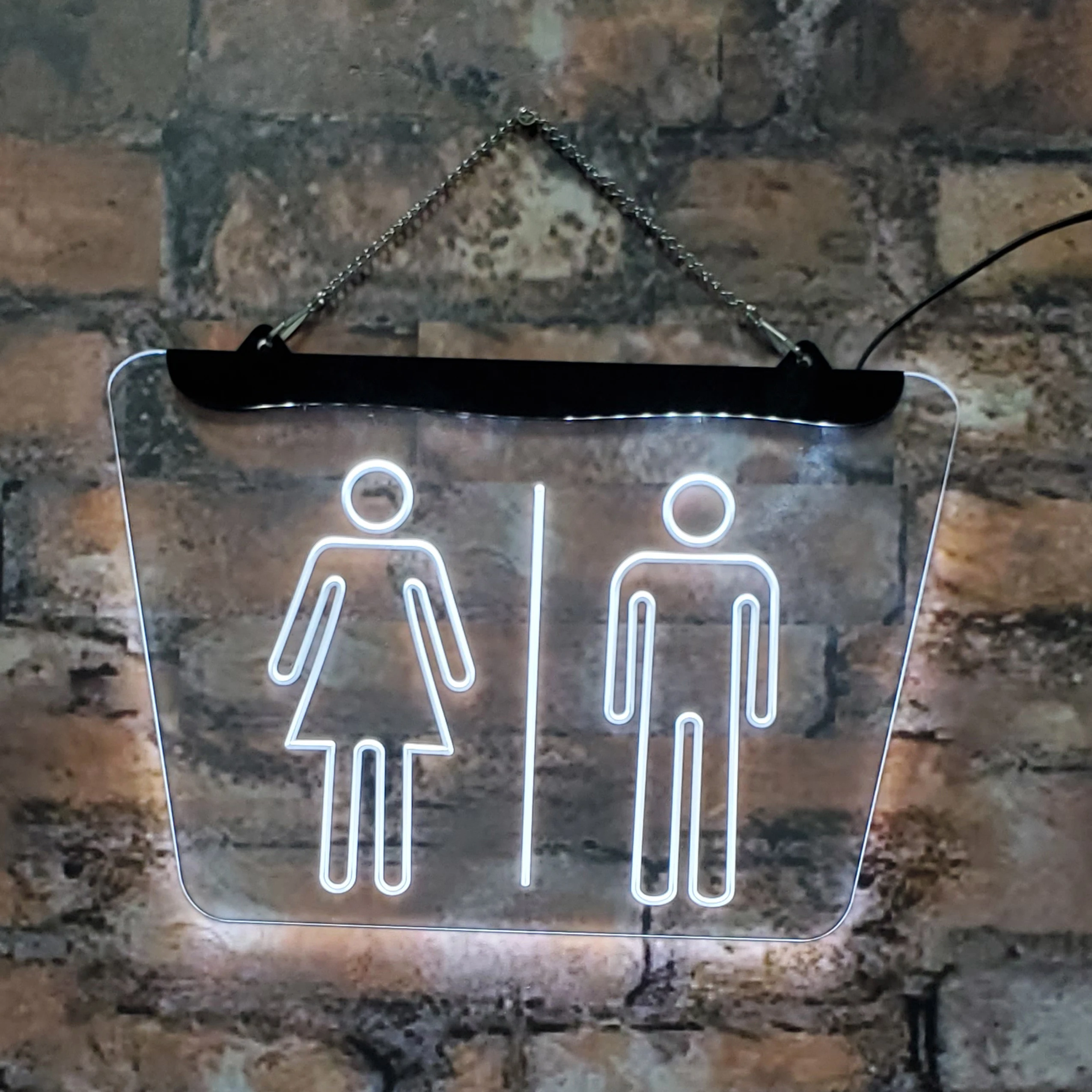 Public Restrooms Men's and women's restrooms LED neon signs Acrylic carved wall art Blue 30*40 for room mall party home decor