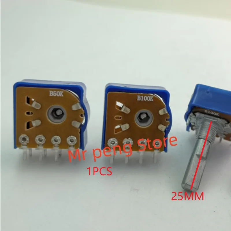 1pcs Type 148 dual tap potentiometer with stepper A B50K B100K handle 25MMF 8 pins