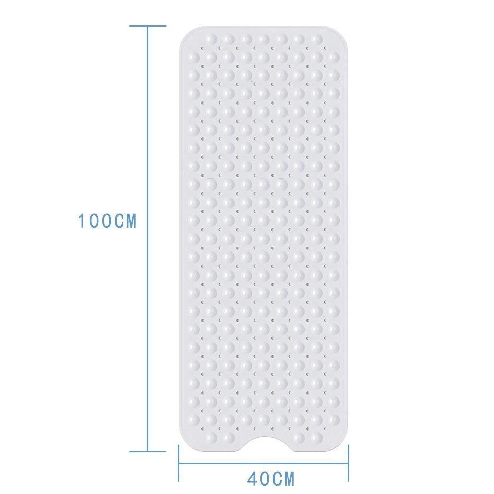 Non-Slip Bath Tub Shower Mat with Suction Cups,Machine Washable Bathroom Mats with Drain, Extra Large Bathtub Mat, 100x40cm