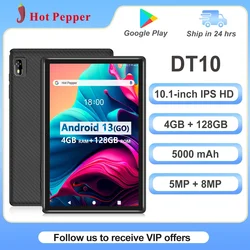 Планшет Hot Pepper DT10, 10,1 дюйма, IPS HD 2.5D, 4 Гб ОЗУ + 128 Гб ПЗУ, процессор IMG8300, аккумулятор 5000 мАч, Wi-Fi, Android 13, Type-C