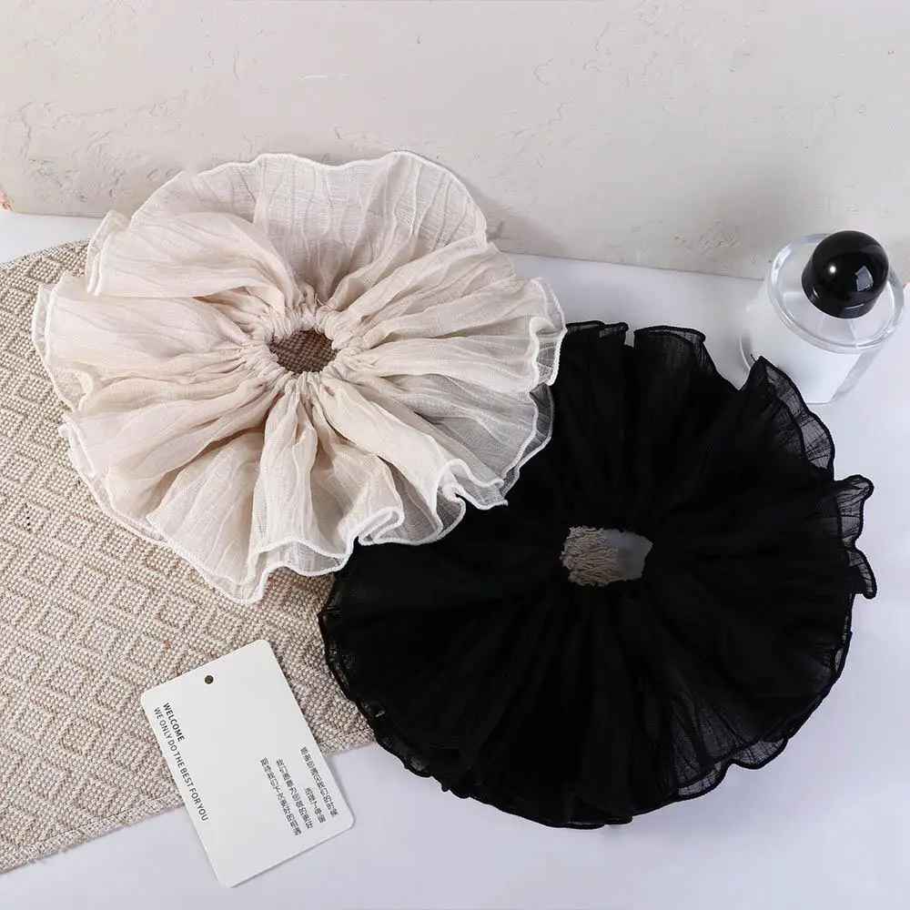 

Lace Mesh Large Intestine Hair Ring Girl Head Rope French Women Scrunchies Hair Tie Wrinkle Hair Rope Korean Style Headwear