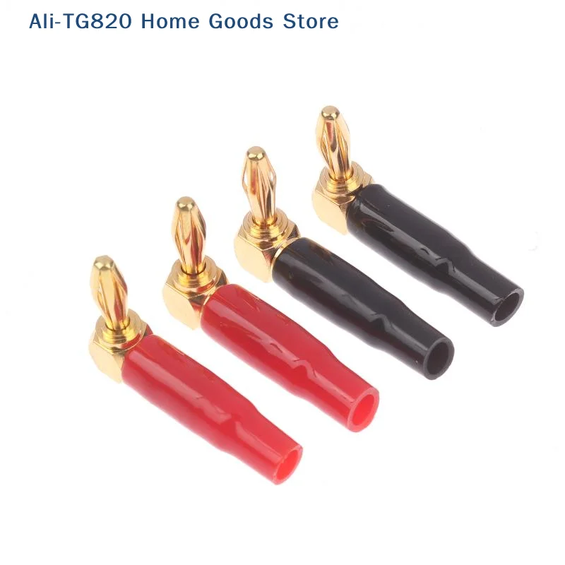 [TG820]4/8Pcs Soft Plastic Shell 90° Connectors 4mm L-shaped Right Angle Banana Plugs For Audio Video & Speaker Systems - view 4